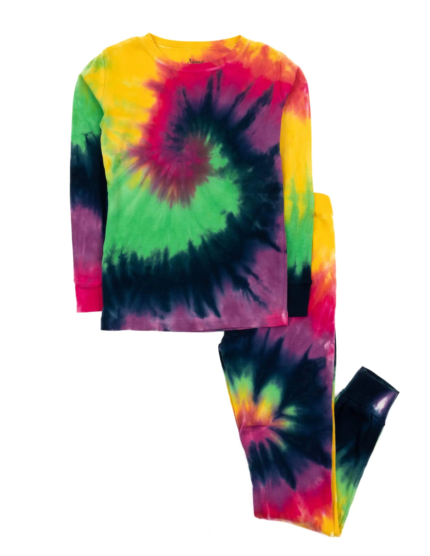 Leveret Kids & Toddler Pajamas Boys Girls 2 piece pjs 100% Cotton Swirl Girl Tie Dye (Size 2 Years)