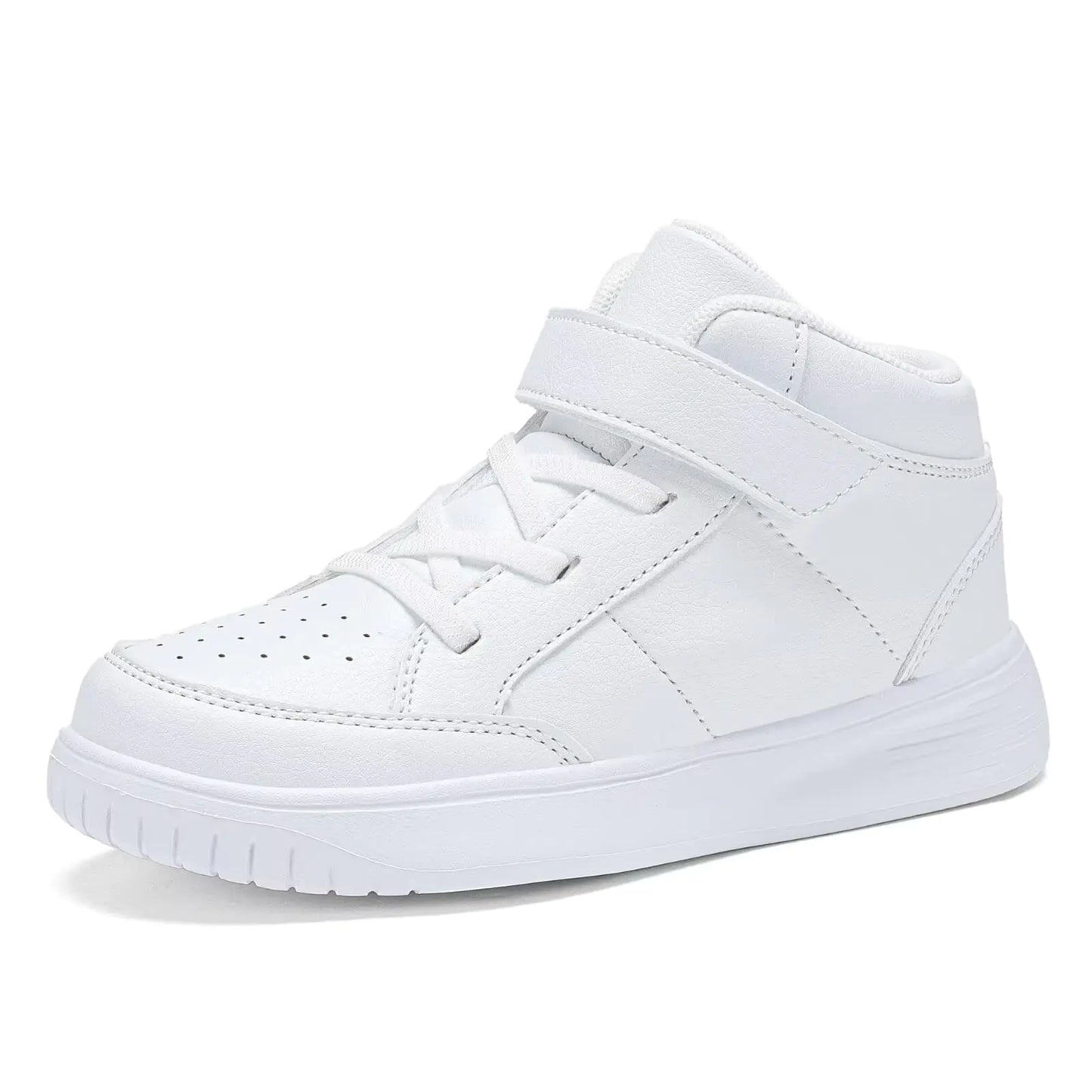 Yadurdu Kids White Running Shoes for Boys High Top Lightweight Breathable Strap Athletic Sports Shoes Girls Outdoor Casual Athletic Sports Running Shoes Toddler Size 8
