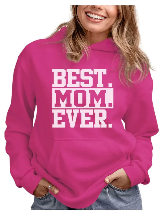 Tstars Best Mom Ever Hoodie Gifts for Wife New Mothers Moms Gift from Daughter Son Mothers Day Hoodies for Women X-Large Pink