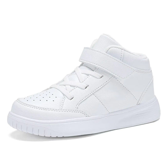 Yadurdu Kids White Running Shoes for Boys High Top Lightweight Breathable Strap Athletic Sports Shoes Girls Outdoor Casual Athletic Sports Running Shoes Toddler Size 8